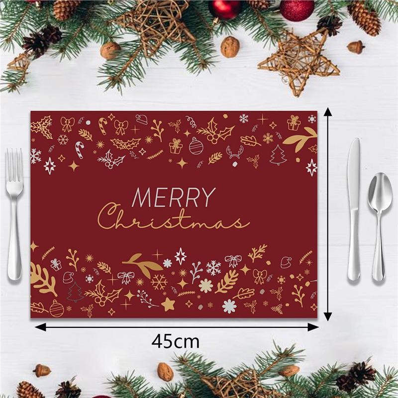 Durable Heat-Resistant Faux Linen Christmas Table Placemat