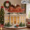 .2D Acrylic United States 250th Anniversary Bell Ornament Patriotic Commemorative Doorbell Home Xmas Tree Hanging Decoration