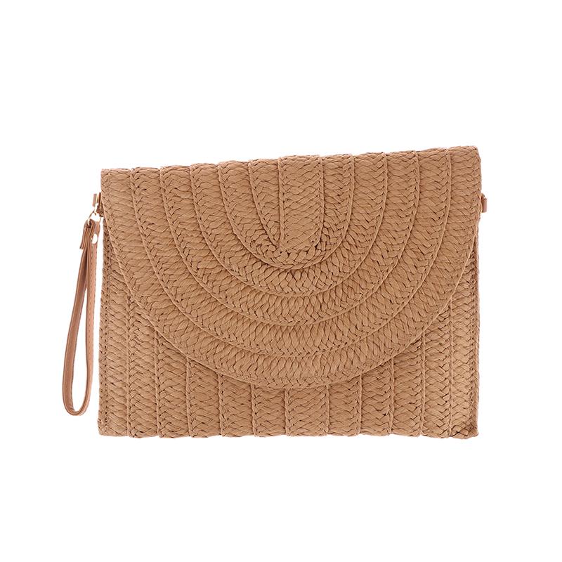 

Соломенный клатч-сумочка Летняя пляжная соломенная сумка для женщин Плетеная сумка-конверт на плечо Плетеная сумка кроссбоди Пляжная сумка хаки