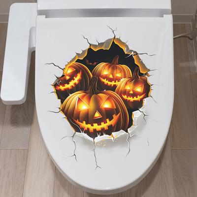 Halloween Creepy Pumpkin Bathroom Toilet Toilet Stickers for Beautification and Decoration
