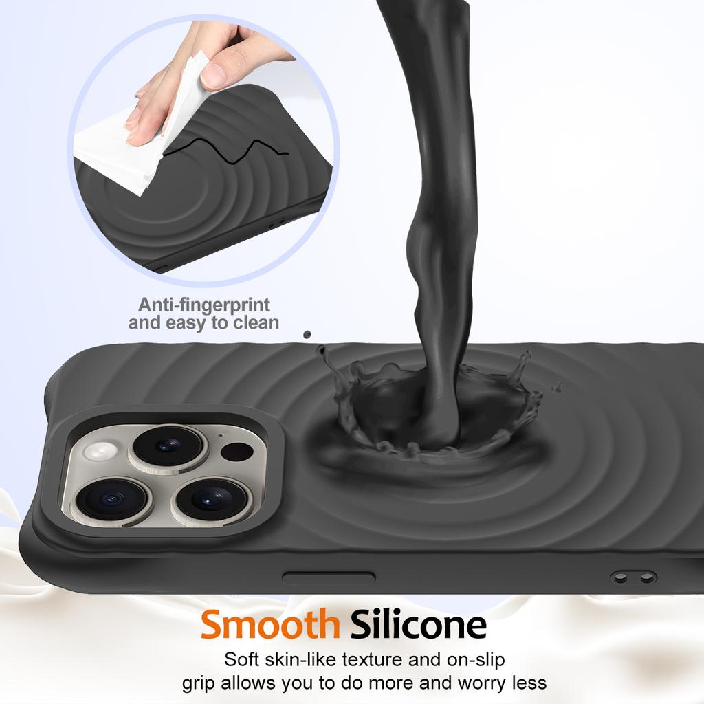 For iPhone 13 Pro Max Magnetic Case Textured Liquid Silicone Phone Case with Strap