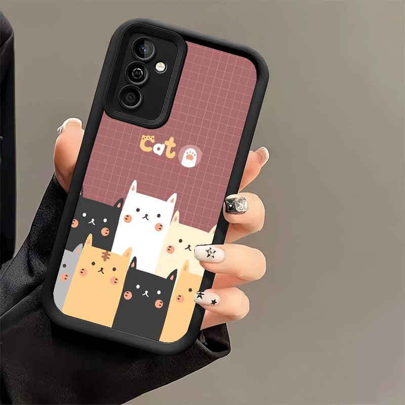 Cartoon Cute Cats Theme Soft Phone Case for Samsung Galaxy S26 Ultra S25 Edge S24 S23 S22 Plus S21 S20 FE 5G Shell Silicone Fund