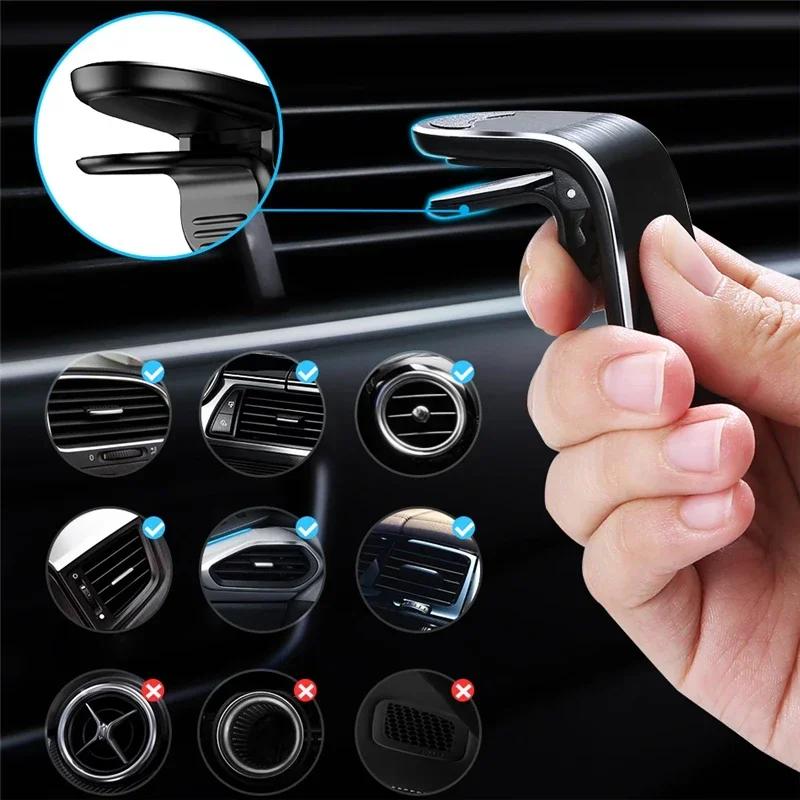 L Shape Car Mobile Phone Holder Automotive Magnetic Brackets for IPhone 13 14 Samsung Xiaomi Universal Car Phone Stand