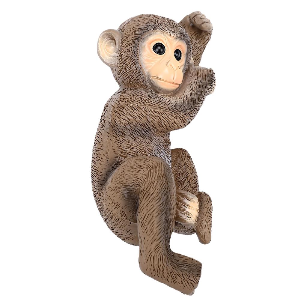 Hanging Monkey Garden Statue Resin Climbing Tree Baby Chimpanzee Animal Sculpture for Outdoor Yard Decor