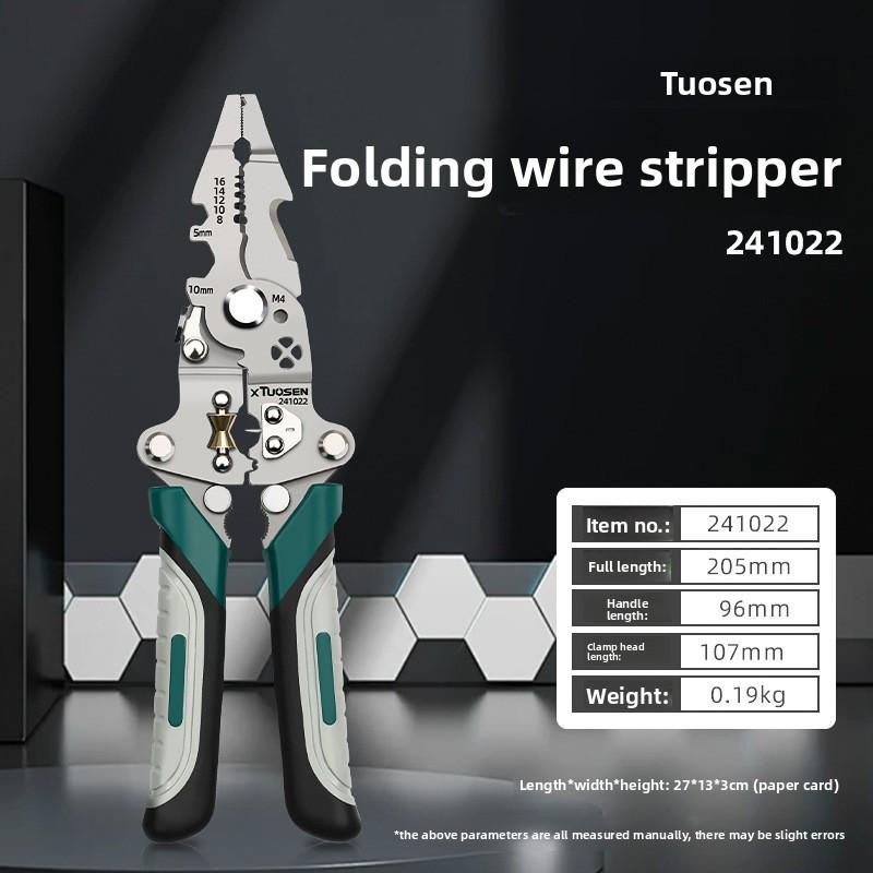 Clește multifuncțional pliabil de dezizolat și tăiat cabluri pentru electricieni