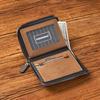 Retro Wallet for Men Zipper Short Leather Men's Wallet Multifunctional Pocket Bifold Purse Fashion Bank Credit Card Holder