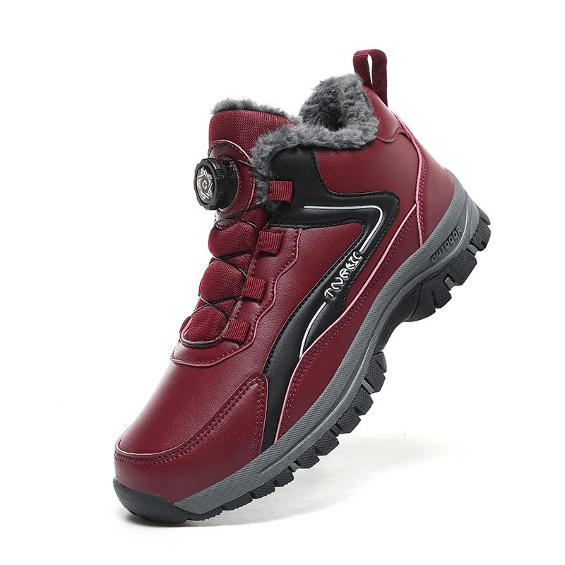 

Men Hiking Shoes Waterproof Leather Snow Boots Men Sneakers 2026 Outdoor Plush Lace-up Not Slip Climbing Shoes Men Hiking Boots 36 вино красного