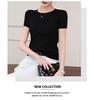2026 Spring/Summer Women's Round Neck Short Sleeve Slimming Breathable T-shirt