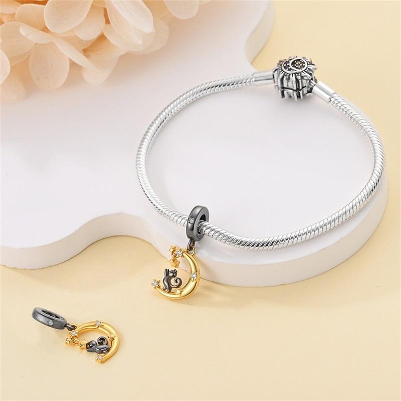 Cute Cat And Dog Series Copper Moon Butterfly Paw Print Charms 3Mm Diy Fine Jewelry Gifts Making