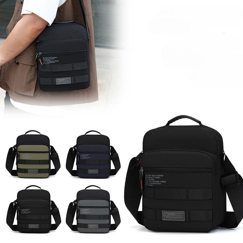 Men's Traveling Shoulder Bag Fashion Casual Patchwork Handbag High Quality Oxford Cloth Waterproof Multifunctional Crossbody Bag