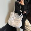 Casual large-capacity bag women's spring and summer new fashion canvas bag versatile commuter shoulder tote bag