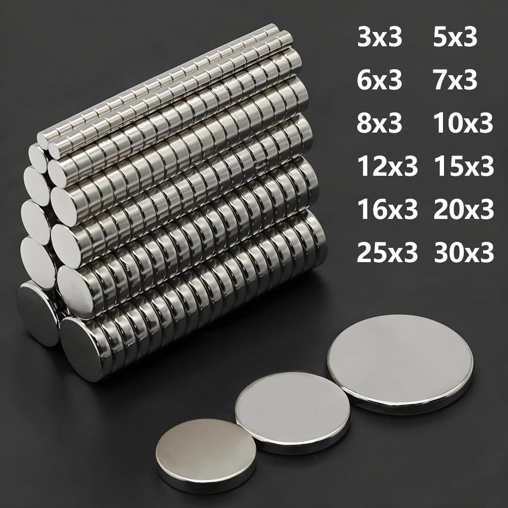 Powerful Neodymium Magnet N35 NdfeB Permanent Magnetic imanes Round Super Strong Fridge Magnets DIY 3x3 7x3 12x3 20x3 25x3mm