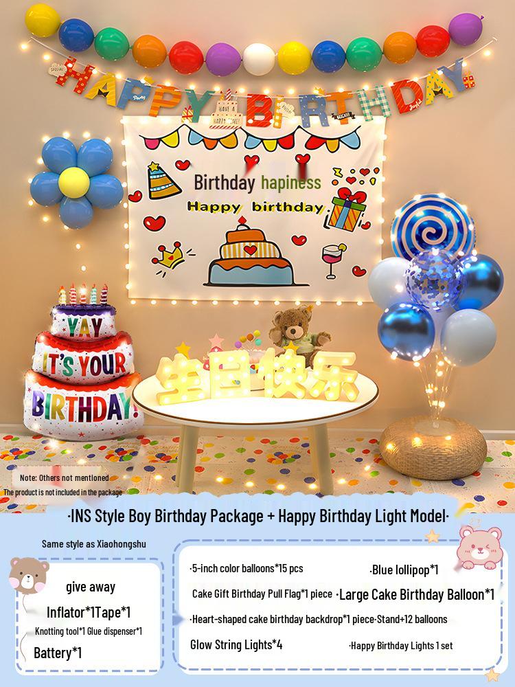 Baby's First Birthday Décor - Balloons & Party Scene for Boys & Girls