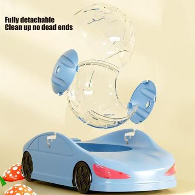 Hamster Running Ball Vehicle Toy Transparent Ball Hamster Exercise Wheel 360-degree View Silent Fitness Running Wheel for Small Pets