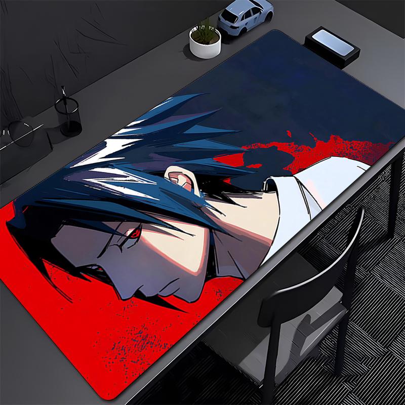 Mouse Pad Naruto Sasuke Office Professional E-sports Gamer Speed Gaming Rubber Keyboard Pad Notbook Desk Mat Edge White Mousepad
