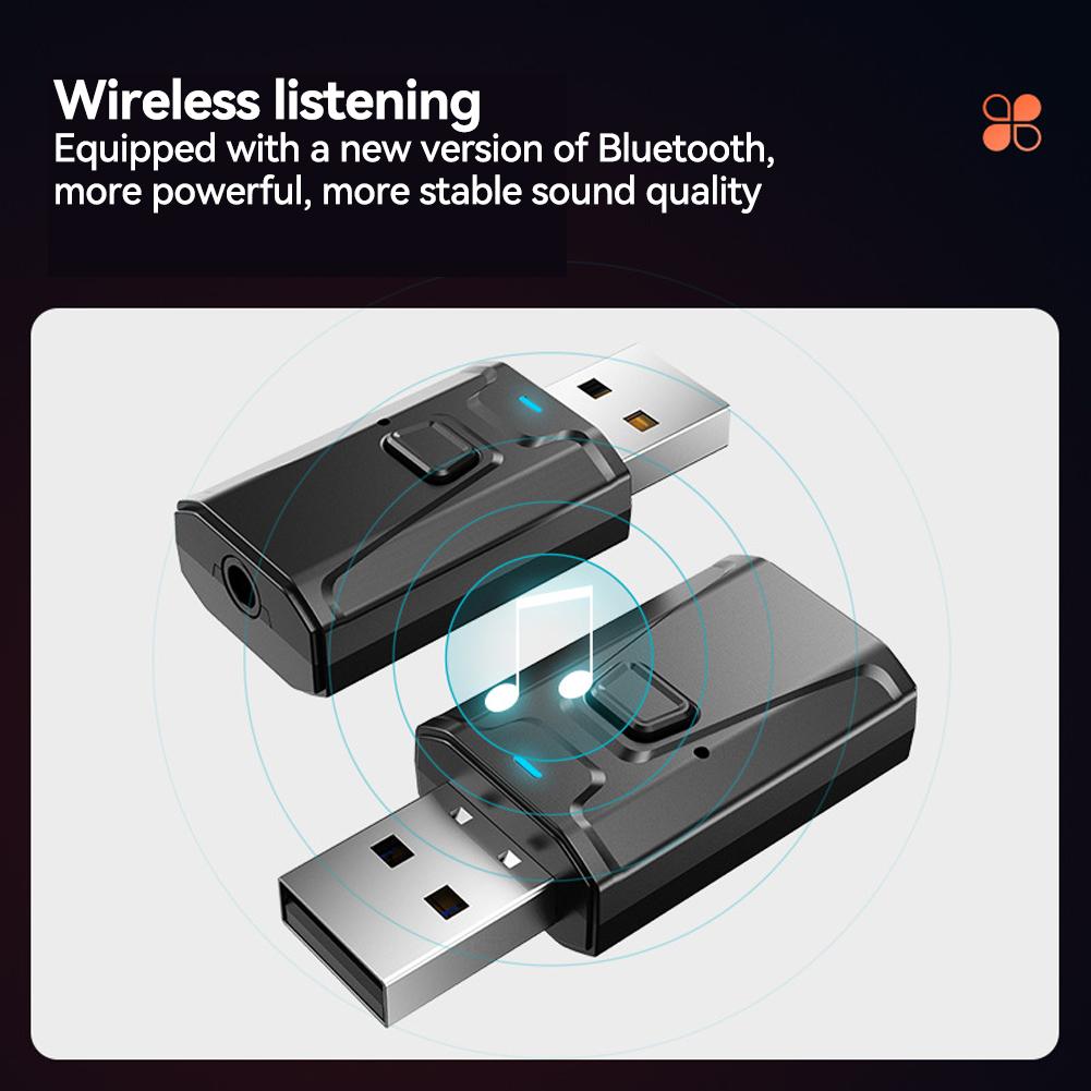 4 In 1 Bluetooth 5.1 Transmitter Receiver Adapter with 3.5mm AUX for TV PC Headphones Home Stereo Car HIFI Audio