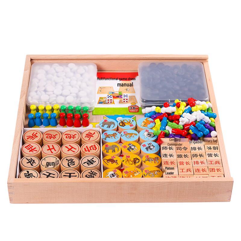 7-in-1 Wooden Board Game Collection