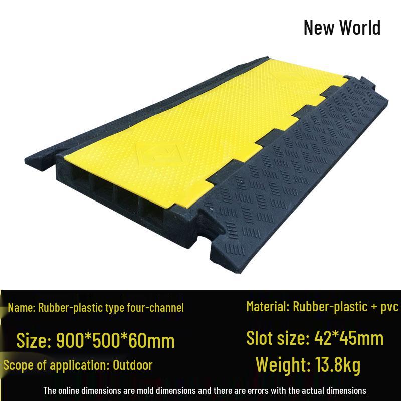 PVC Dual-Channel Speed Bump Cable Protector Board