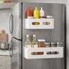 Carbon Steel Refrigerator Magnetic Shelf Punch Free Kitchen Storage Shelves  Kitchen