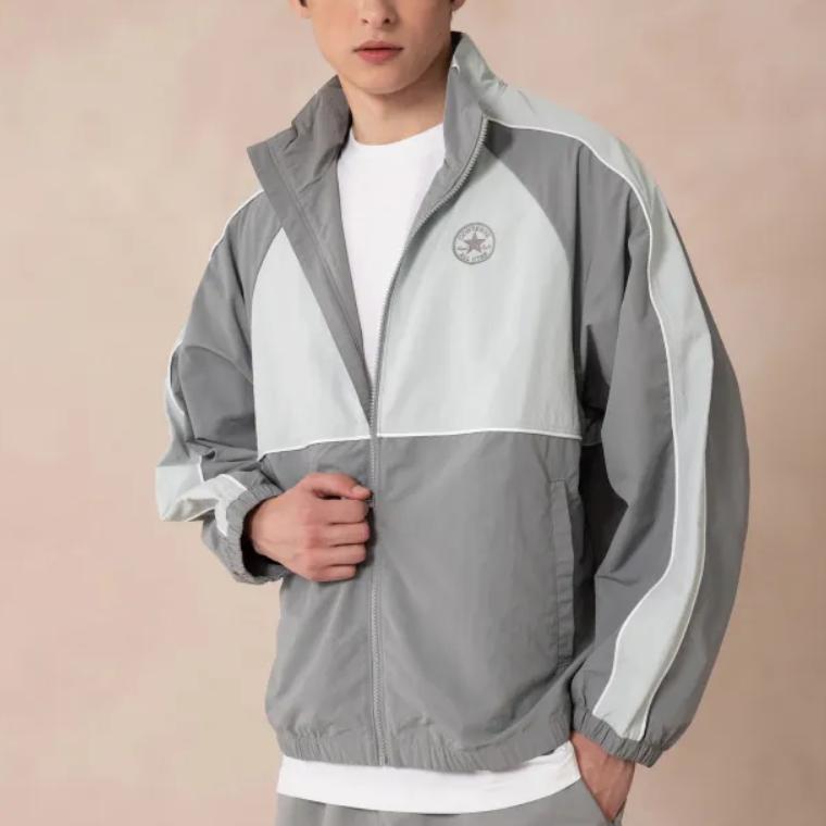 Converse Jackets Men's Gray Stand Collar Moderate Other MCH697-GFY