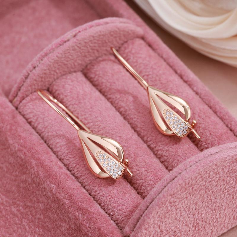 Kinel Rose Gold English Drop Earrings For Women
