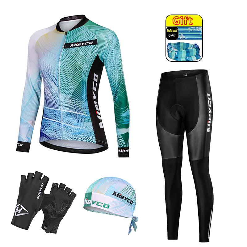 Women Cycling Jersey Pants Kits Bicicleta Clothing Long Sleeve Mtb Roupas Femininas Bicycle Equipment Ropa Deportiva Mujer