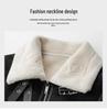 2024 Men's Trendy Shearling Lined PU Leather Motorcycle Jacket