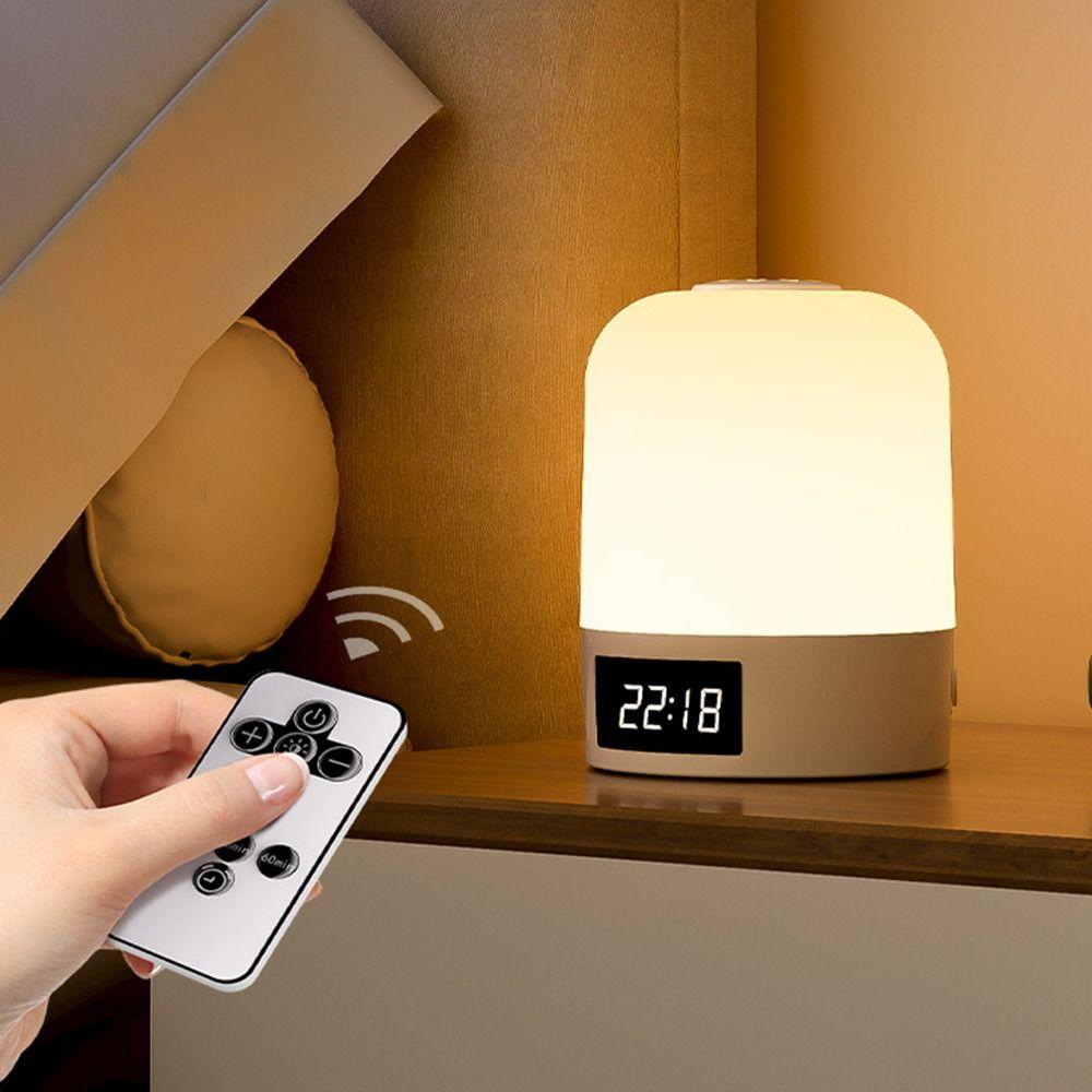 Dimming Bedroom Bedside Lamp 3 Color Sleeping Lamp Bedside Table Clock LED Table Lamp  Bedroom