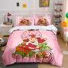 Mehrere Größen Emily E-Erdbeer-Print Weiche Bettbezug Kissenbezug Bettwäsche-Set Kinder Erwachsene Bequemes Bett-Set Einzelbett King Für Geschenke