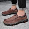 Fashion Genuine Leather Mens Casual Shoes Leisure Walk Men Loafers Moccasins Breathable Slip On Driving Shoes Retro Style Business Shoes