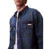 Calvin Klein American Vintage Minimalist Label Patch Pocket Cotton Linen Blend Denim Shirt Men shirts 4RF904G