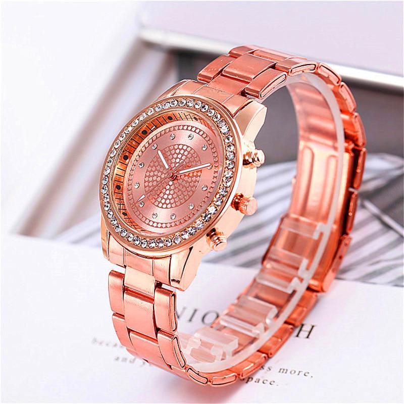 Fashion Women's Watch Quartz Watches Alloy Steel Band Diamond Dial Simple Wristwatch Ladise Clock Zegarek Damski