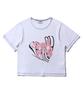 Sseochi410 Heart Lettering Crop Top White