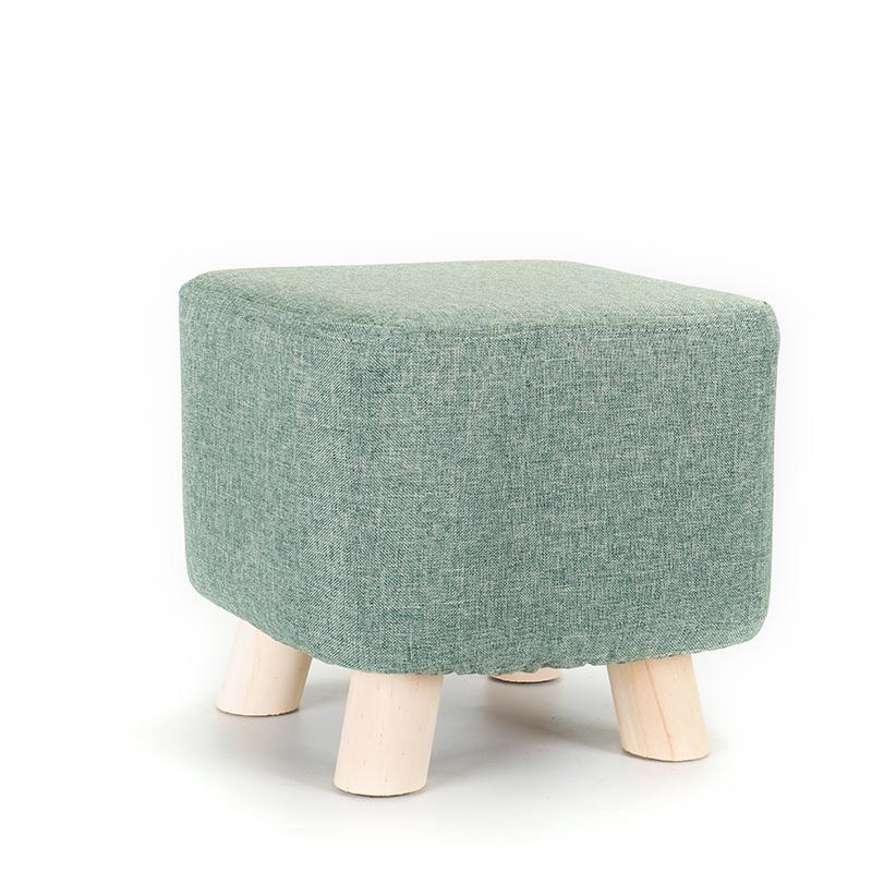 1Pc Elastic Ottoman Cover Solid Color Fabric Stool Covers Square Footrest Covers All-Inclusive Anti Slip Footstool Slipcovers