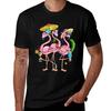 Pink Flamingos Beach Tshirt Outdoor Work Short Sleeve Top
