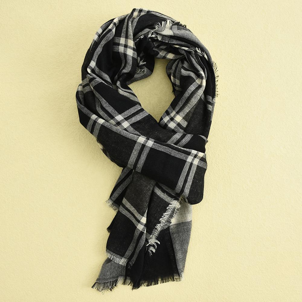 Classical Men's Winter Plaid Scarf Windproof Warm Shawls Scarves Soft Casual Scarves Men Scarf