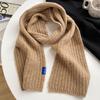 Wool gray scarf girls autumn and winter white knitted wool warm versatile high sense scarf white