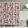 Luxury Swirl Pattern Shower Curtain Waterproof Fabric Bathroom Decor Modern Pink White Print for Home Bathing Room Accessories (