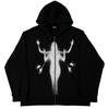 Y2K dark cross-border personality street loose pocket women's top sports zipper cardigan goth hoodie cardigan