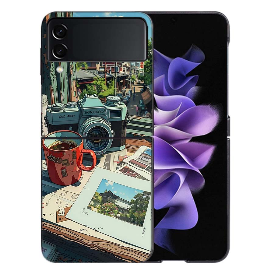 Camera and Souvenirs With Scenery Coque For Samsung Z Flip7 6 Galaxy Case Shockproof Z Flip5 Z Flip3 4 5G Hard Cover Phone TPU