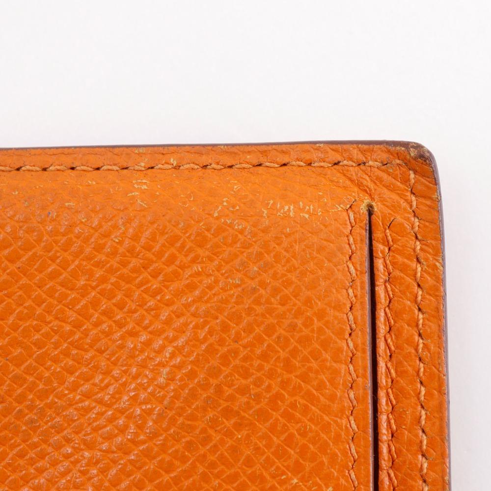 HERMES Baan classic Purse Orange / SilverHardware Epsom unisex Used