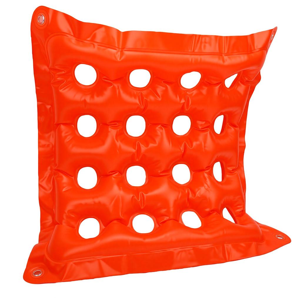 Inflatable Waffle Seat Cushion 16 Hole Breathable Waffle Cushion for Home Office Travel Orange