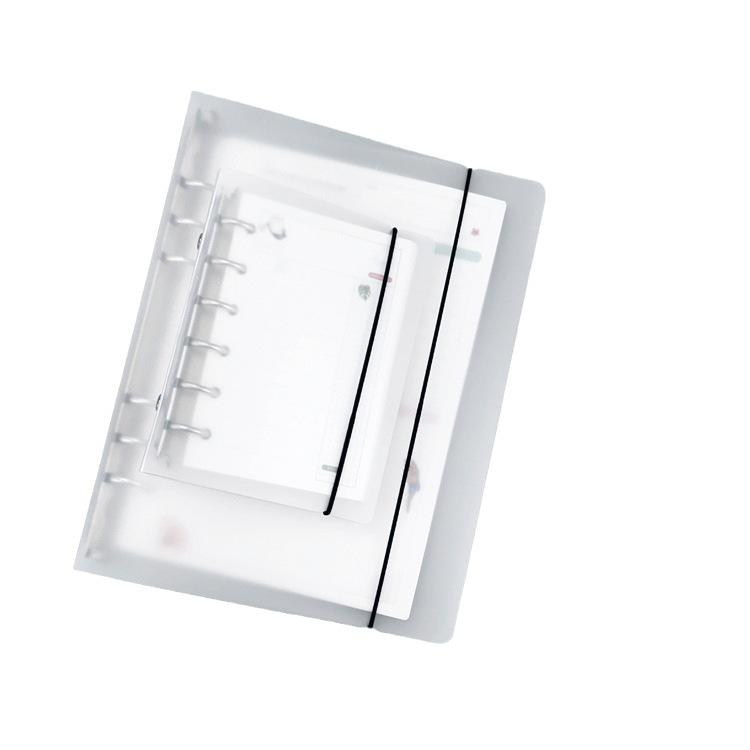 Carpeta con correa transparente esmerilada para cuadernos de hojas sueltas de 6/9 agujeros A4/B5/A5/A6/A7