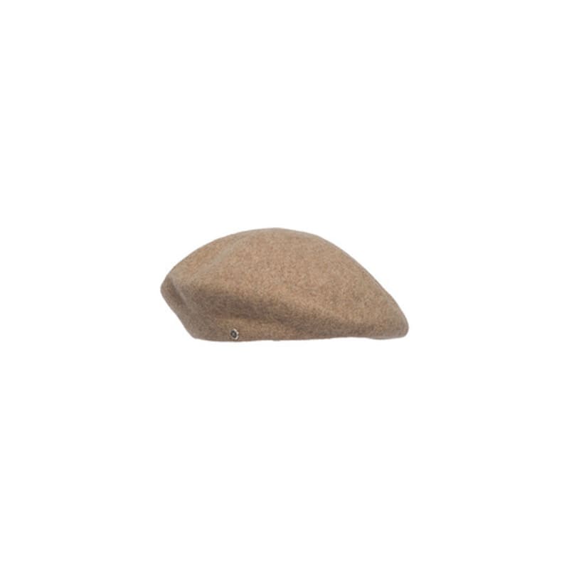 Brown Hat Dramatic wool beret - melange beige