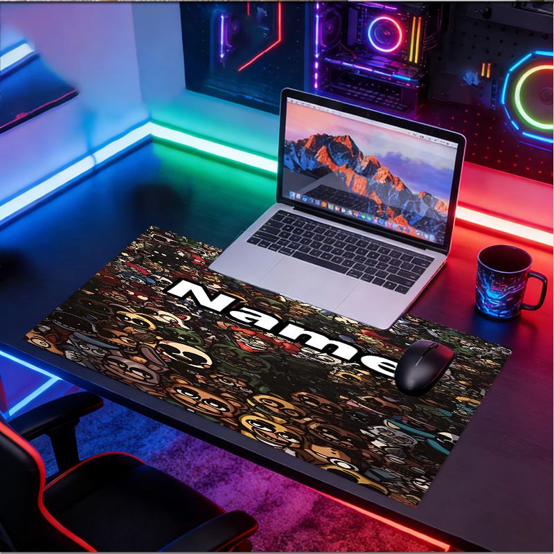 Custom Name Personalized Five Nights At Freddy's Pattern Mousepad, Laptop PC Desk Mat, Decorative Desk Mat for Home Keyboard Pad Gift