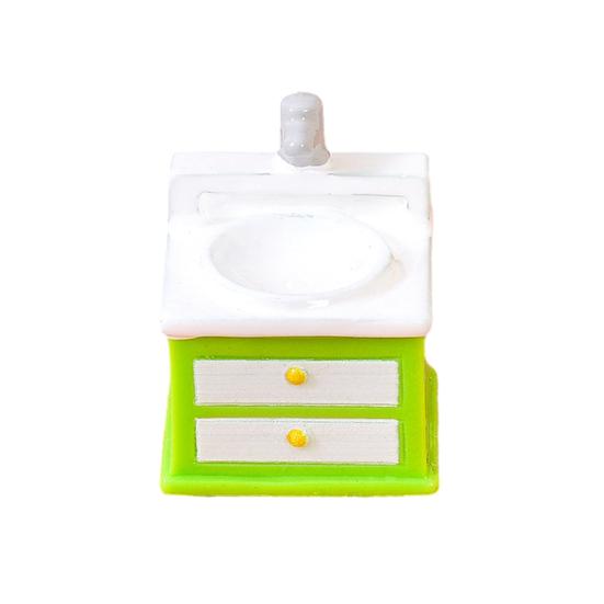 Yousheng Miniature Dollhouse Furniture Mini Resin Bed Sofa Cabinet Table Accessories Lemon Style Tiny Pretend Play Props for Fairy Garden Doll House