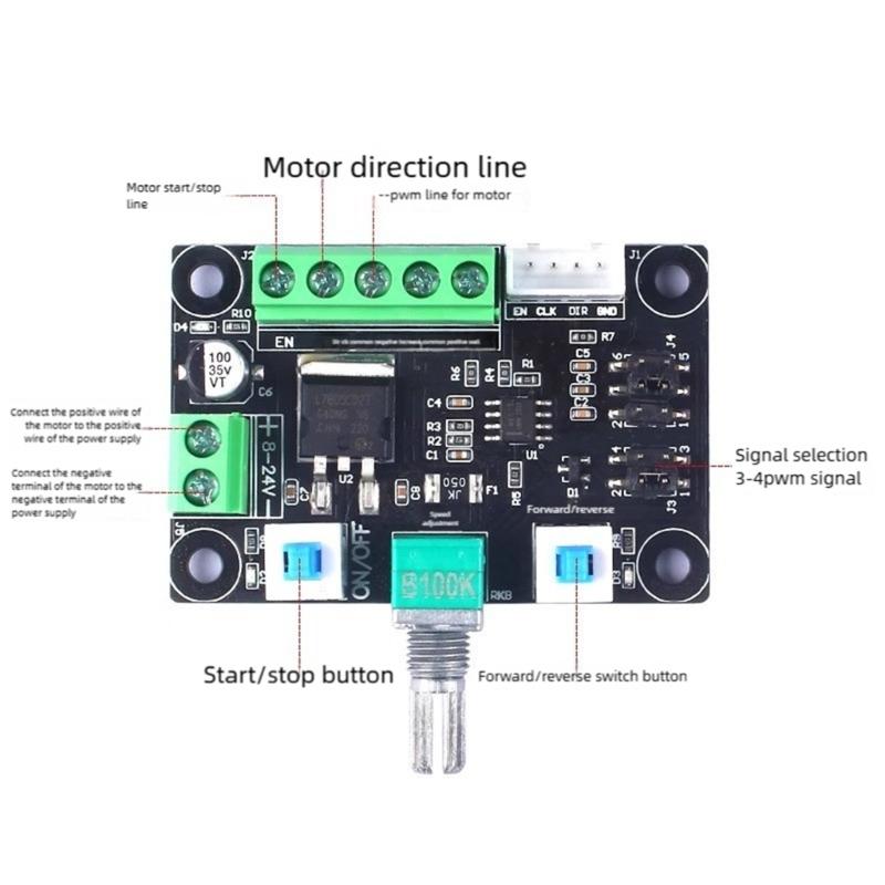 Stepper Motor Speed Controller Module 24V 12V Compatible Three Frequency PWM Pulse Generator Forward Reverse Function