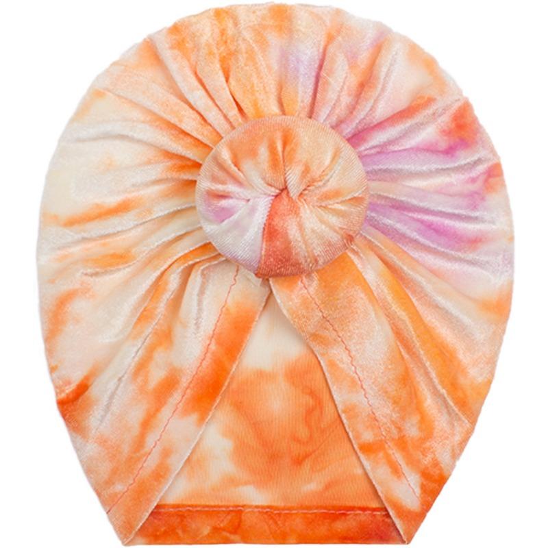 Autumn New Baby Golden Velvet Donut Hat, Children's Creative Tie-dye Pullover Hat, Baby Hat