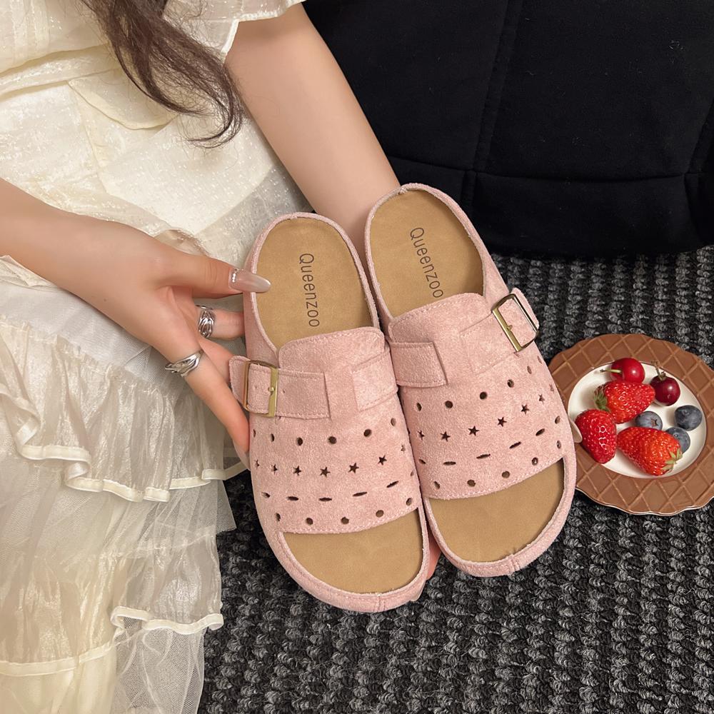 

Летние пробковые сандалии женские модные клоги на толстой подошве шлепанцы женские замшевые пляжные сандалии с поддержкой свода стопы женские клоги сандалии 41 розовый