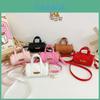 Stylish Mini Round Bucket Bag For Kids In Solid Colors With Trendy Diamond Pattern